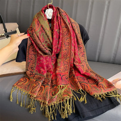 Pashmina Scarf Cotton-Polyester Blend Cashmere-Like Feel All-Season Wrap