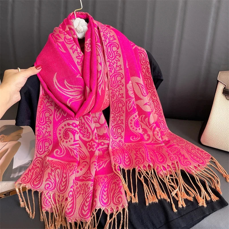 Pashmina Scarf Cotton-Polyester Blend Cashmere-Like Feel All-Season Wrap