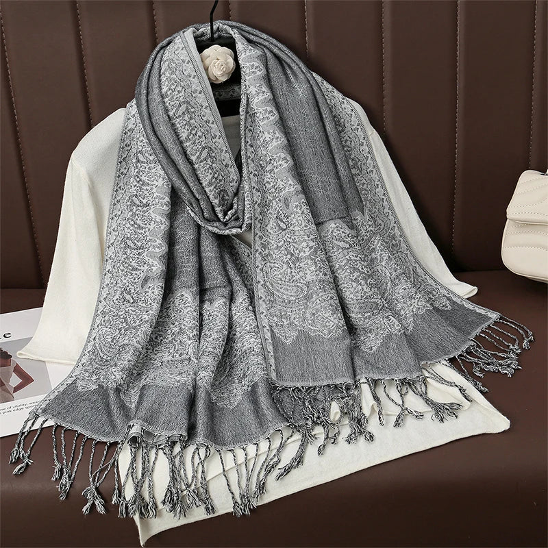 Pashmina Scarf Cotton-Polyester Blend Cashmere-Like Feel All-Season Wrap