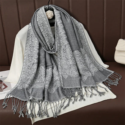 Pashmina Scarf Cotton-Polyester Blend Cashmere-Like Feel All-Season Wrap