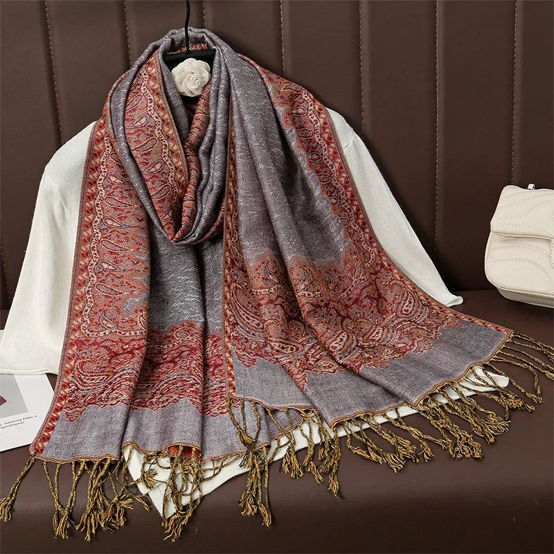 Pashmina Scarf Cotton-Polyester Blend Cashmere-Like Feel All-Season Wrap