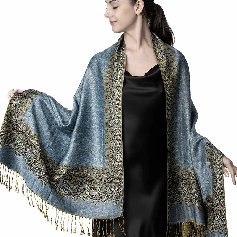 Pashmina Scarf Cotton-Polyester Blend Cashmere-Like Feel All-Season Wrap