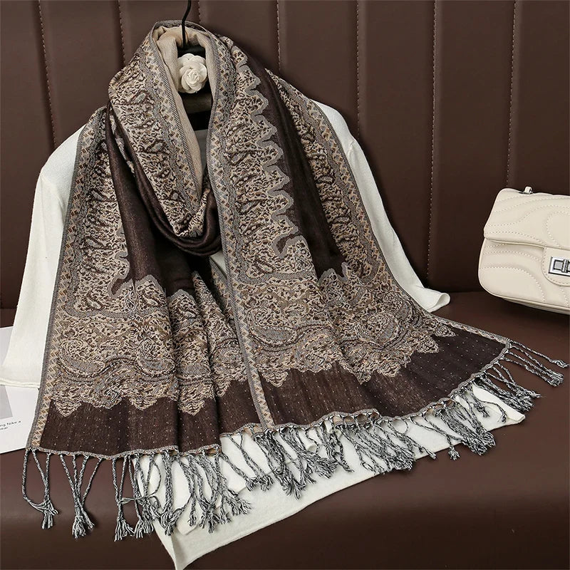Pashmina Scarf Cotton-Polyester Blend Cashmere-Like Feel All-Season Wrap