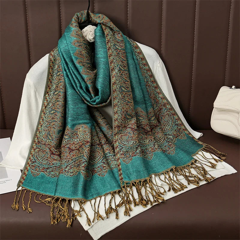 Pashmina Scarf Cotton-Polyester Blend Cashmere-Like Feel All-Season Wrap
