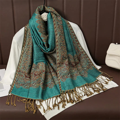Pashmina Scarf Cotton-Polyester Blend Cashmere-Like Feel All-Season Wrap