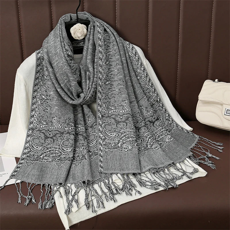 Pashmina Scarf Cotton-Polyester Blend Cashmere-Like Feel All-Season Wrap