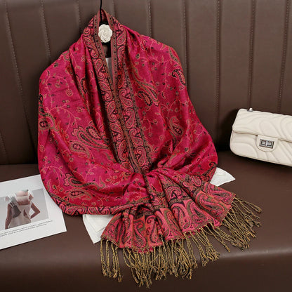 Pashmina Scarf Cotton-Polyester Blend Cashmere-Like Feel All-Season Wrap