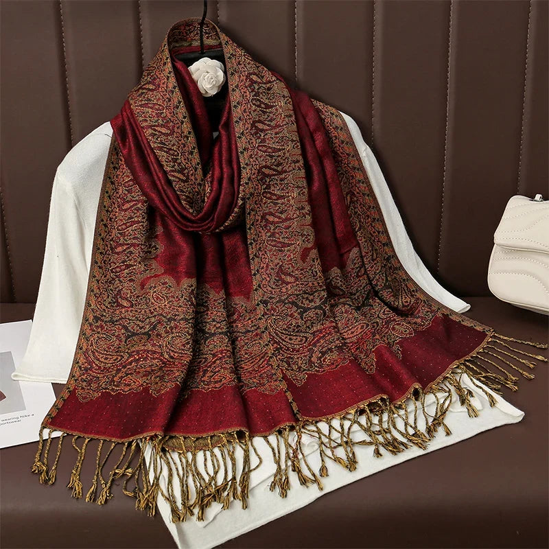 Pashmina Scarf Cotton-Polyester Blend Cashmere-Like Feel All-Season Wrap