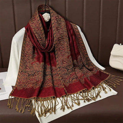 Pashmina Scarf Cotton-Polyester Blend Cashmere-Like Feel All-Season Wrap