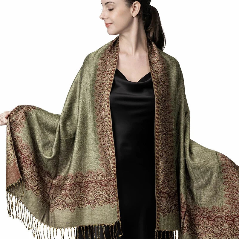 Pashmina Scarf Cotton-Polyester Blend Cashmere-Like Feel All-Season Wrap