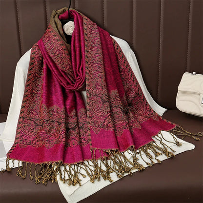 Pashmina Scarf Cotton-Polyester Blend Cashmere-Like Feel All-Season Wrap