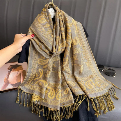 Pashmina Scarf Cotton-Polyester Blend Cashmere-Like Feel All-Season Wrap
