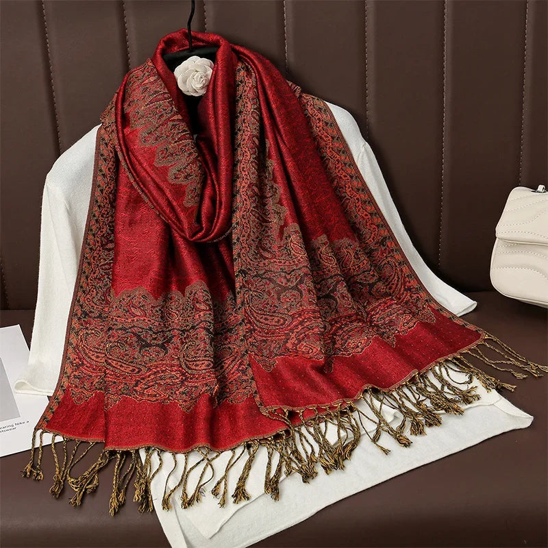 Pashmina Scarf Cotton-Polyester Blend Cashmere-Like Feel All-Season Wrap