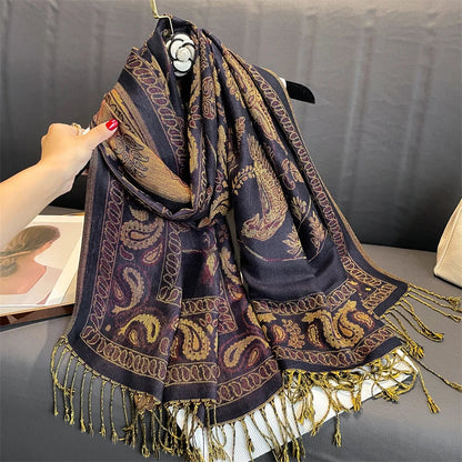 Pashmina Scarf Cotton-Polyester Blend Cashmere-Like Feel All-Season Wrap