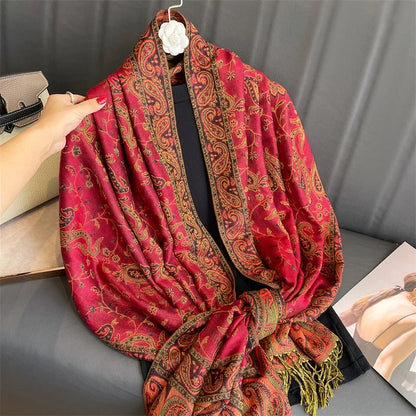 Pashmina Scarf Cotton-Polyester Blend Cashmere-Like Feel All-Season Wrap