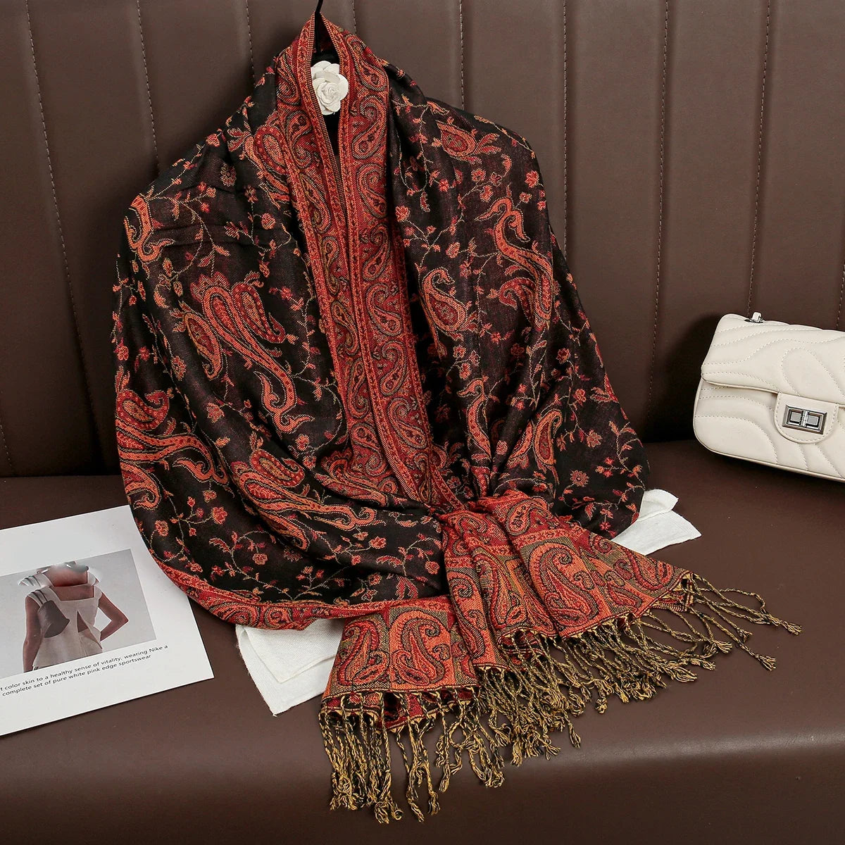 Pashmina Scarf Cotton-Polyester Blend Cashmere-Like Feel All-Season Wrap