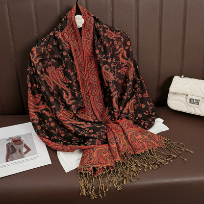Pashmina Scarf Cotton-Polyester Blend Cashmere-Like Feel All-Season Wrap