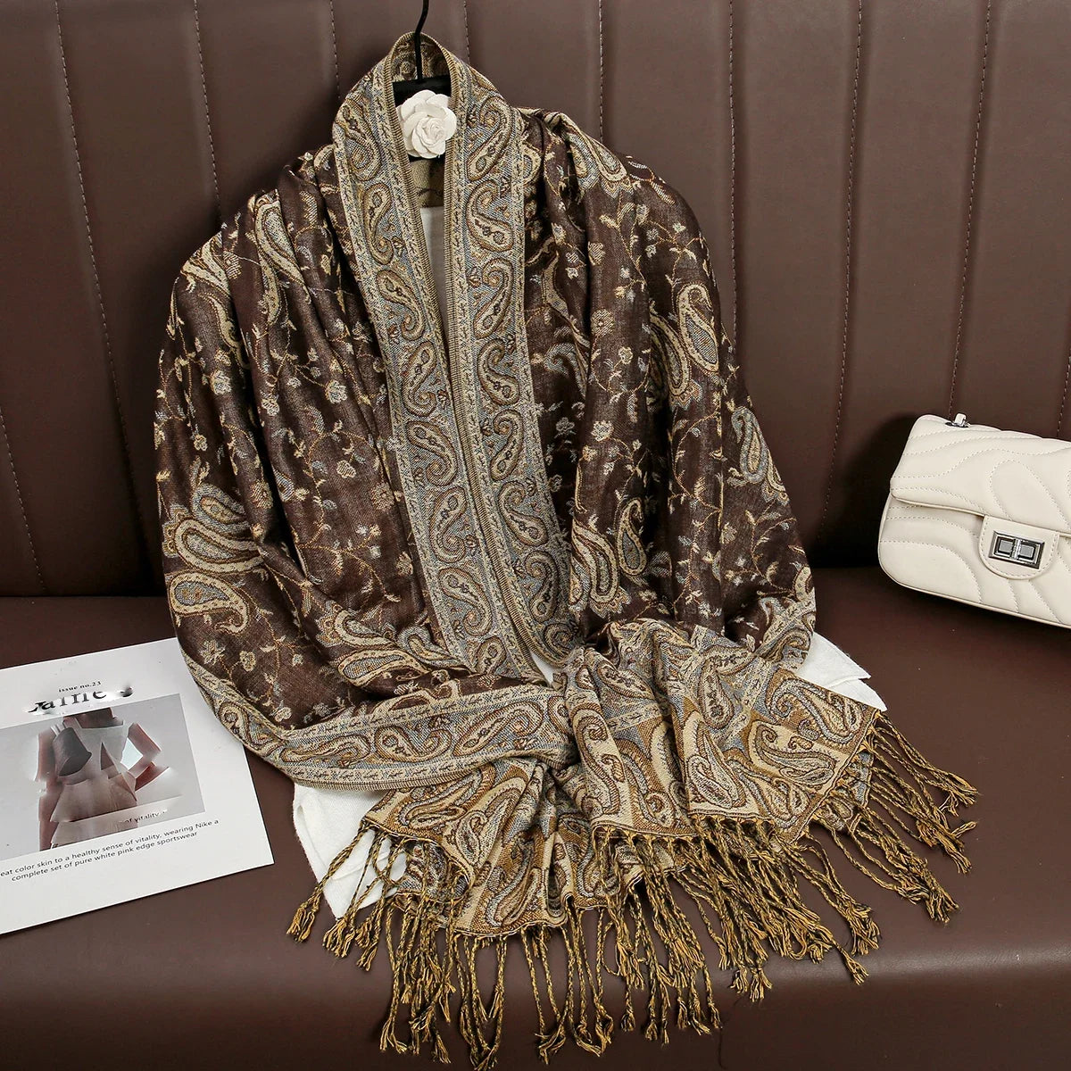Pashmina Scarf Cotton-Polyester Blend Cashmere-Like Feel All-Season Wrap