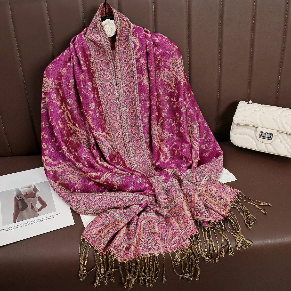 Pashmina Scarf Cotton-Polyester Blend Cashmere-Like Feel All-Season Wrap