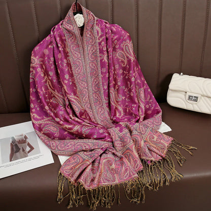 Pashmina Scarf Cotton-Polyester Blend Cashmere-Like Feel All-Season Wrap