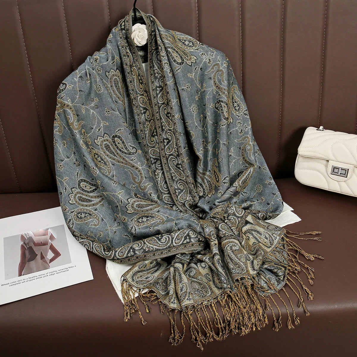 Pashmina Scarf Cotton-Polyester Blend Cashmere-Like Feel All-Season Wrap