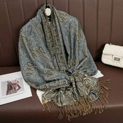 Pashmina Scarf Cotton-Polyester Blend Cashmere-Like Feel All-Season Wrap