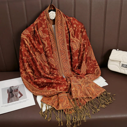 Pashmina Scarf Cotton-Polyester Blend Cashmere-Like Feel All-Season Wrap