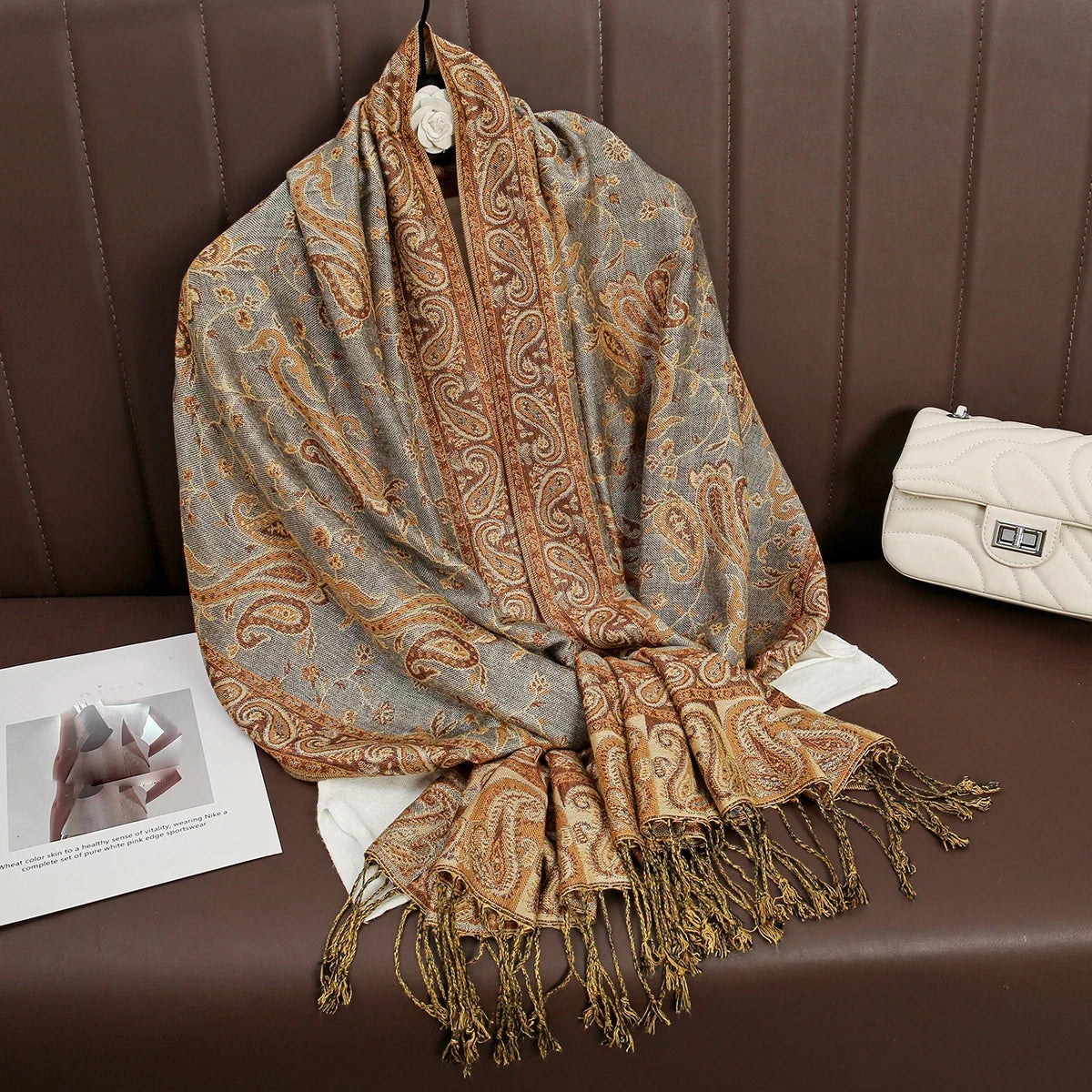 Pashmina Scarf Cotton-Polyester Blend Cashmere-Like Feel All-Season Wrap