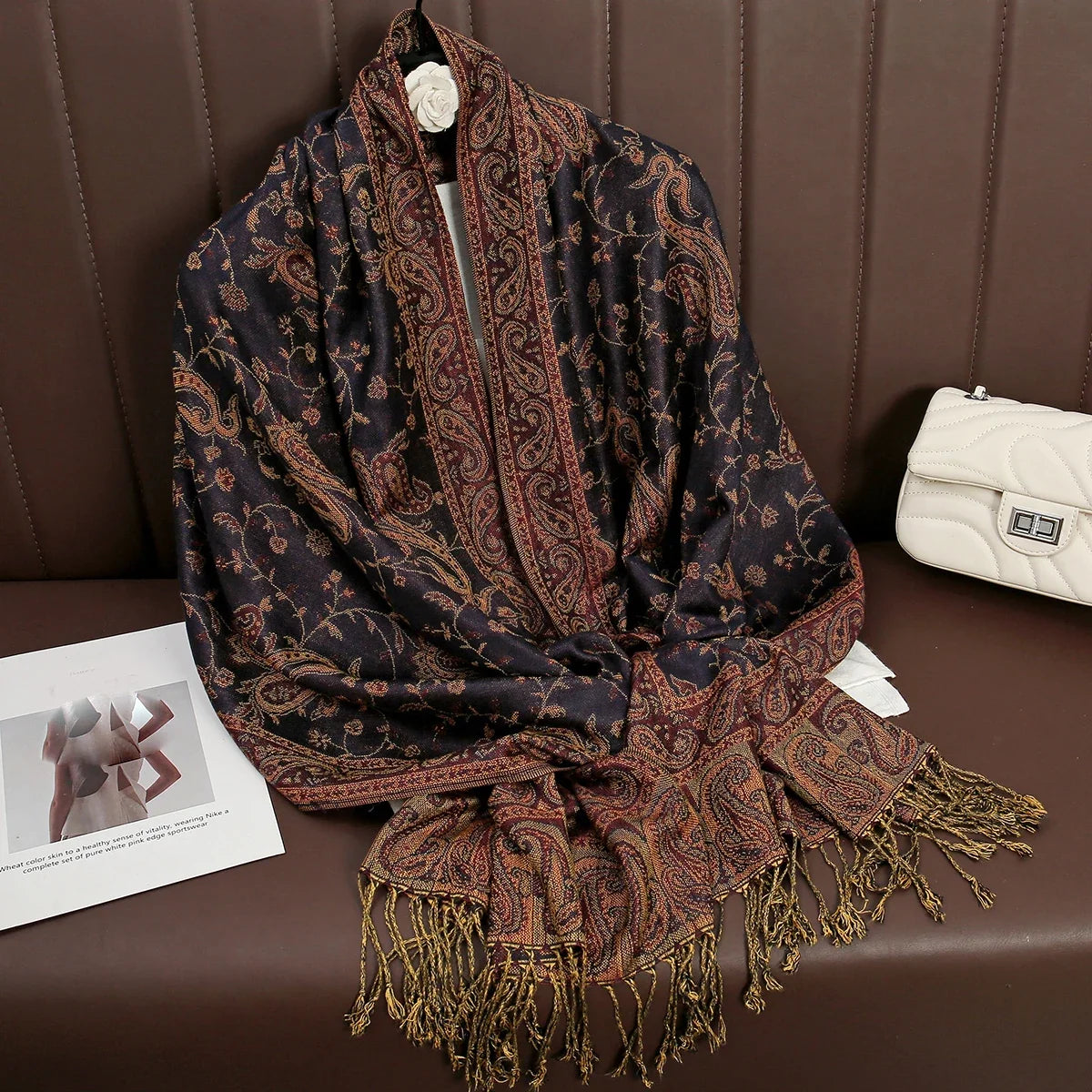 Pashmina Scarf Cotton-Polyester Blend Cashmere-Like Feel All-Season Wrap