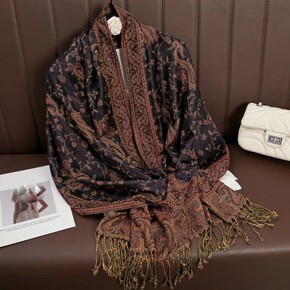 Pashmina Scarf Cotton-Polyester Blend Cashmere-Like Feel All-Season Wrap