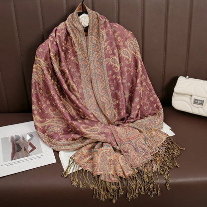 Pashmina Scarf Cotton-Polyester Blend Cashmere-Like Feel All-Season Wrap