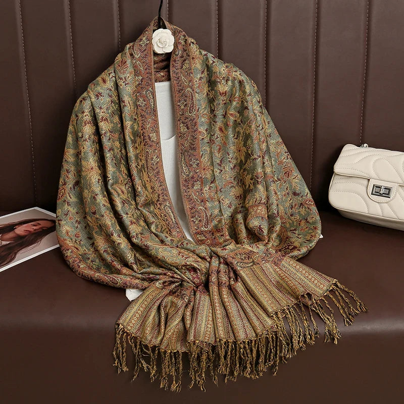 Pashmina Scarf Cotton-Polyester Blend Cashmere-Like Feel All-Season Wrap