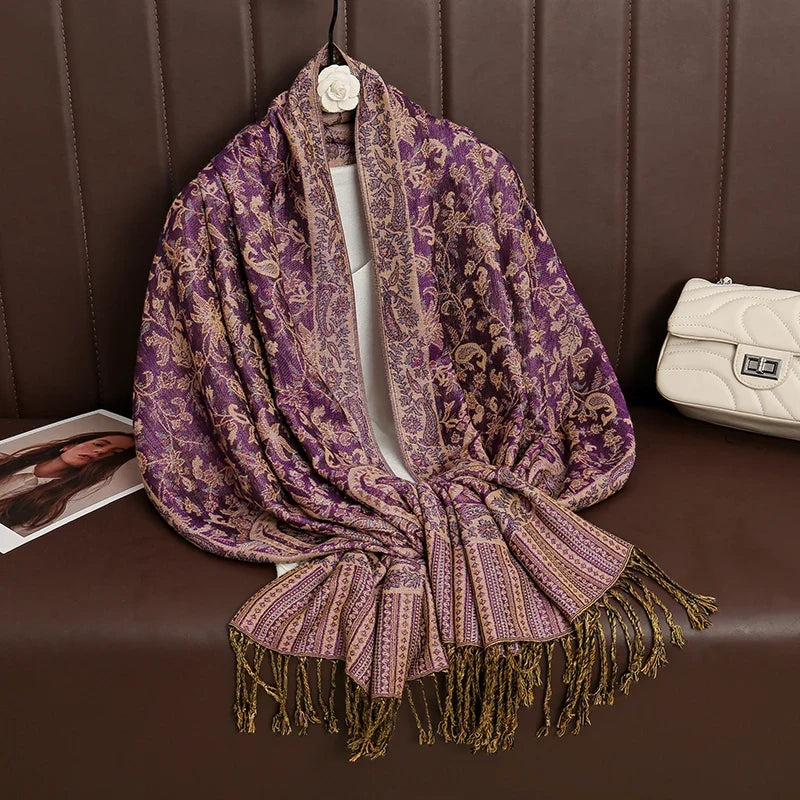 Pashmina Scarf Cotton-Polyester Blend Cashmere-Like Feel All-Season Wrap