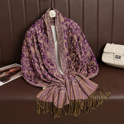 Pashmina Scarf Cotton-Polyester Blend Cashmere-Like Feel All-Season Wrap