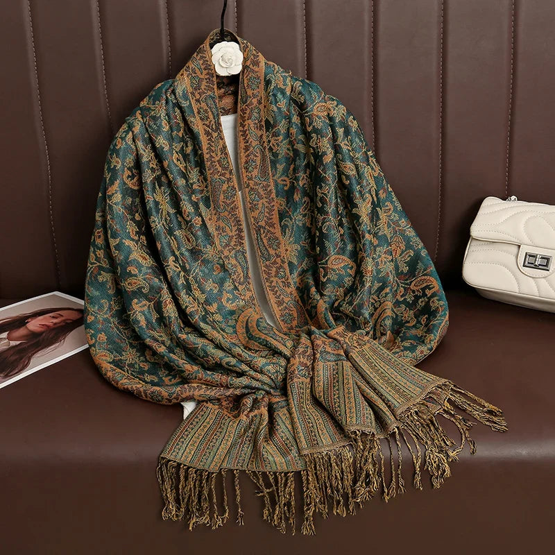 Pashmina Scarf Cotton-Polyester Blend Cashmere-Like Feel All-Season Wrap