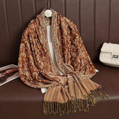 Pashmina Scarf Cotton-Polyester Blend Cashmere-Like Feel All-Season Wrap