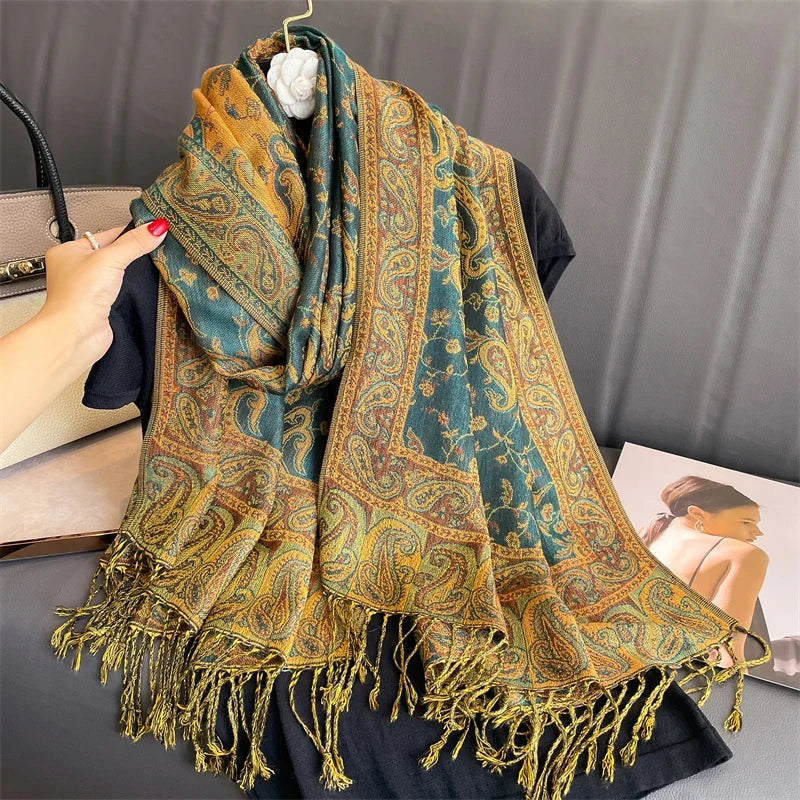 Pashmina Scarf Cotton-Polyester Blend Cashmere-Like Feel All-Season Wrap