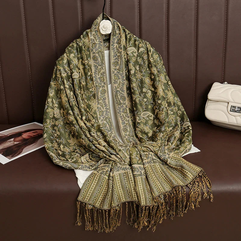 Pashmina Scarf Cotton-Polyester Blend Cashmere-Like Feel All-Season Wrap