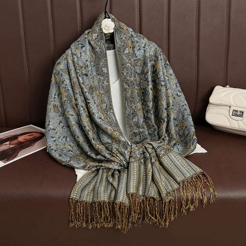 Pashmina Scarf Cotton-Polyester Blend Cashmere-Like Feel All-Season Wrap