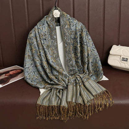Pashmina Scarf Cotton-Polyester Blend Cashmere-Like Feel All-Season Wrap