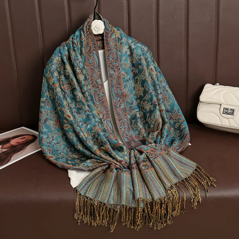 Pashmina Scarf Cotton-Polyester Blend Cashmere-Like Feel All-Season Wrap