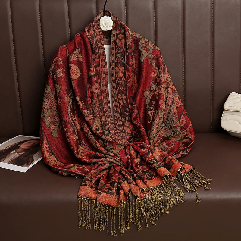 Pashmina Scarf Cotton-Polyester Blend Cashmere-Like Feel All-Season Wrap