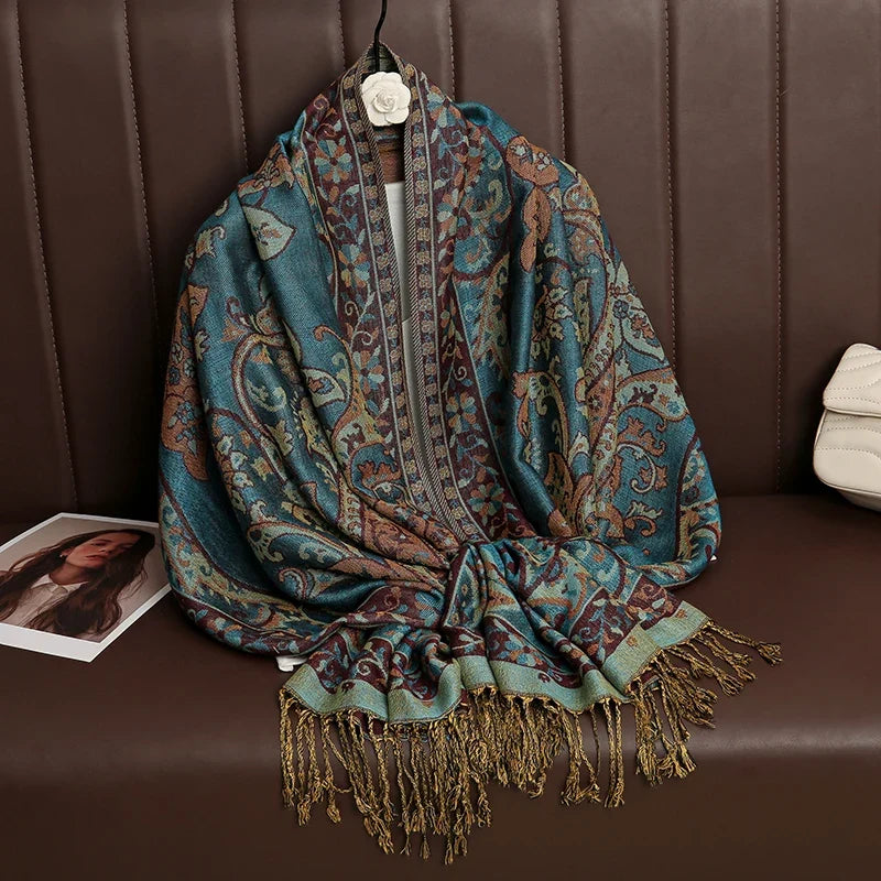 Pashmina Scarf Cotton-Polyester Blend Cashmere-Like Feel All-Season Wrap