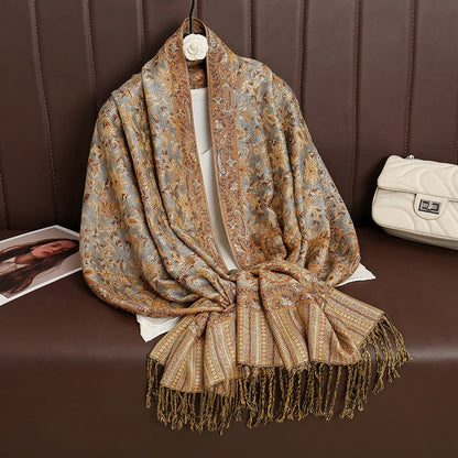Pashmina Scarf Cotton-Polyester Blend Cashmere-Like Feel All-Season Wrap