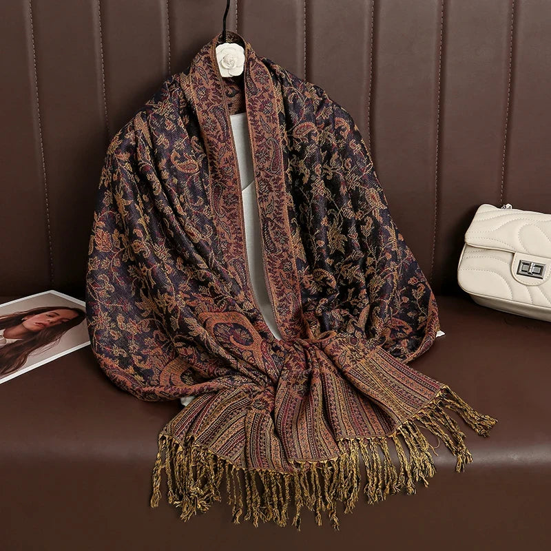 Pashmina Scarf Cotton-Polyester Blend Cashmere-Like Feel All-Season Wrap