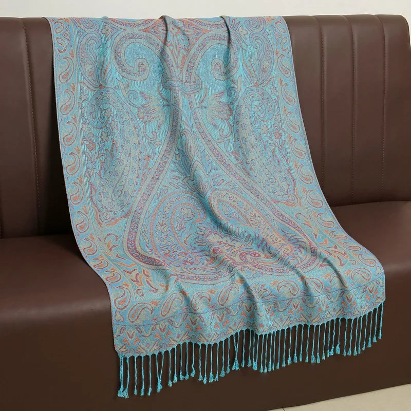 Pashmina Scarf Cotton-Polyester Blend Cashmere-Like Feel All-Season Wrap