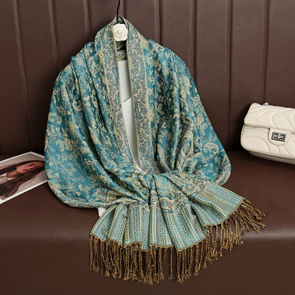 Pashmina Scarf Cotton-Polyester Blend Cashmere-Like Feel All-Season Wrap