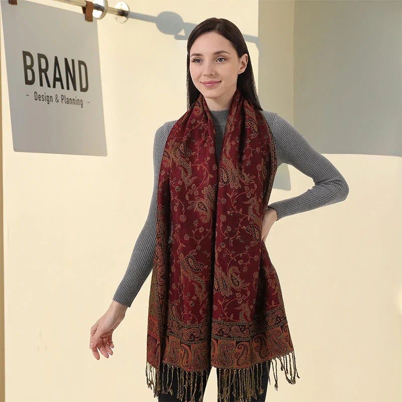 Pashmina Scarf Cotton-Polyester Blend Cashmere-Like Feel All-Season Wrap