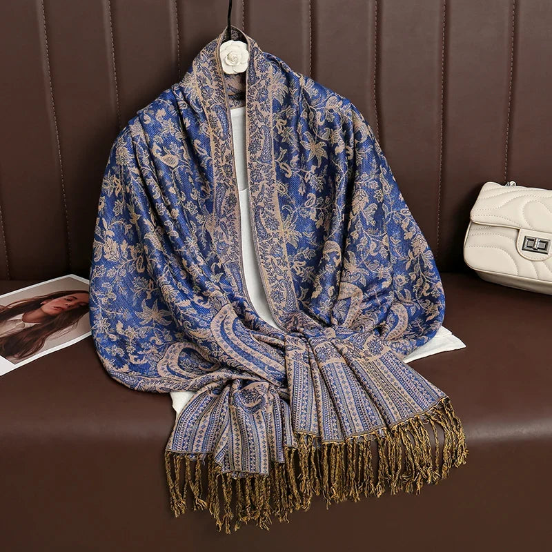 Pashmina Scarf Cotton-Polyester Blend Cashmere-Like Feel All-Season Wrap