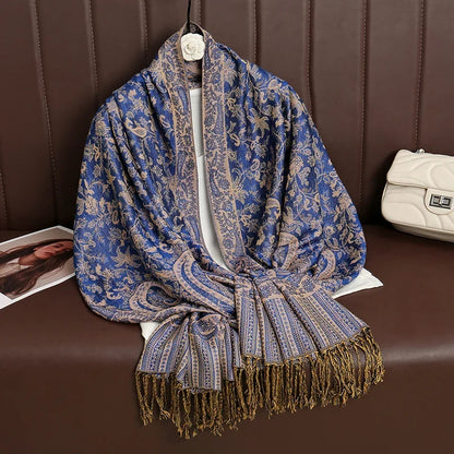Pashmina Scarf Cotton-Polyester Blend Cashmere-Like Feel All-Season Wrap